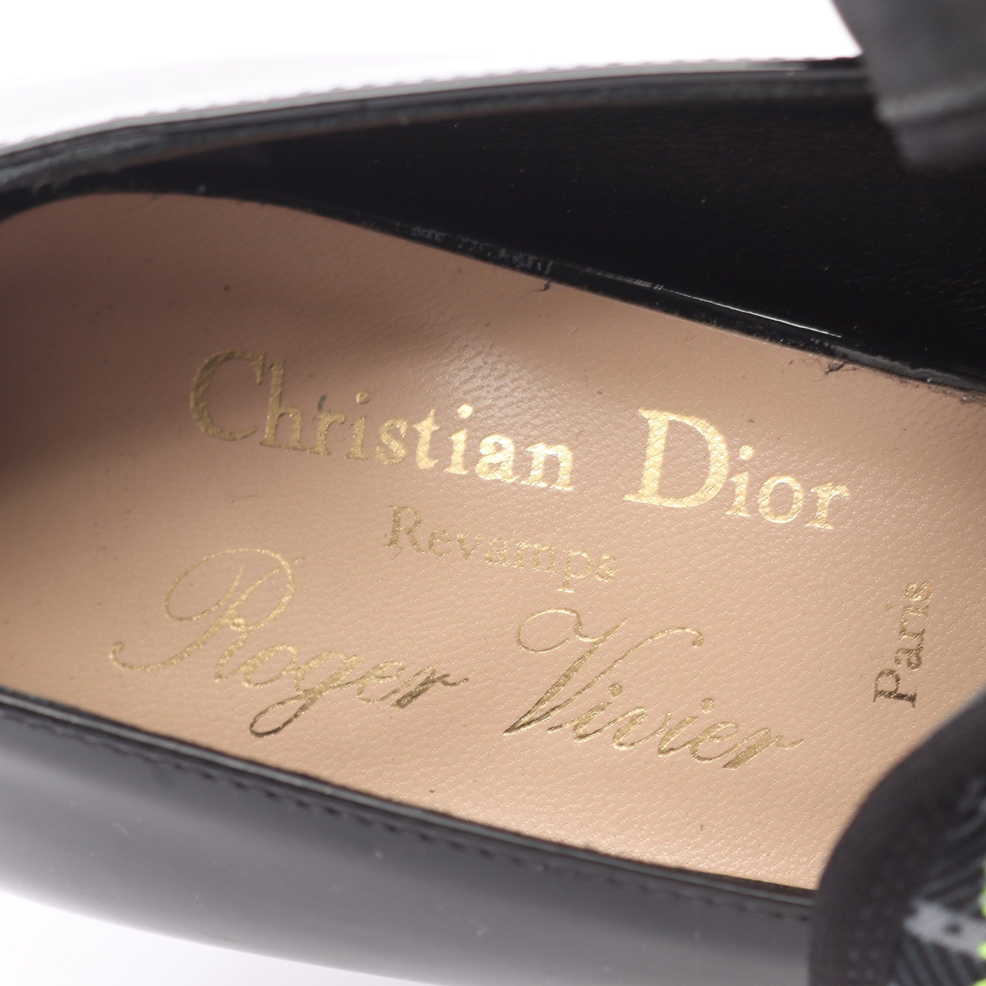 Christian Dior × Roger Vivier 62-22 パンプス エナメルレザー ファブリック ブラック イエローグリーン クリスチャンディオール シューズ Christian Dior