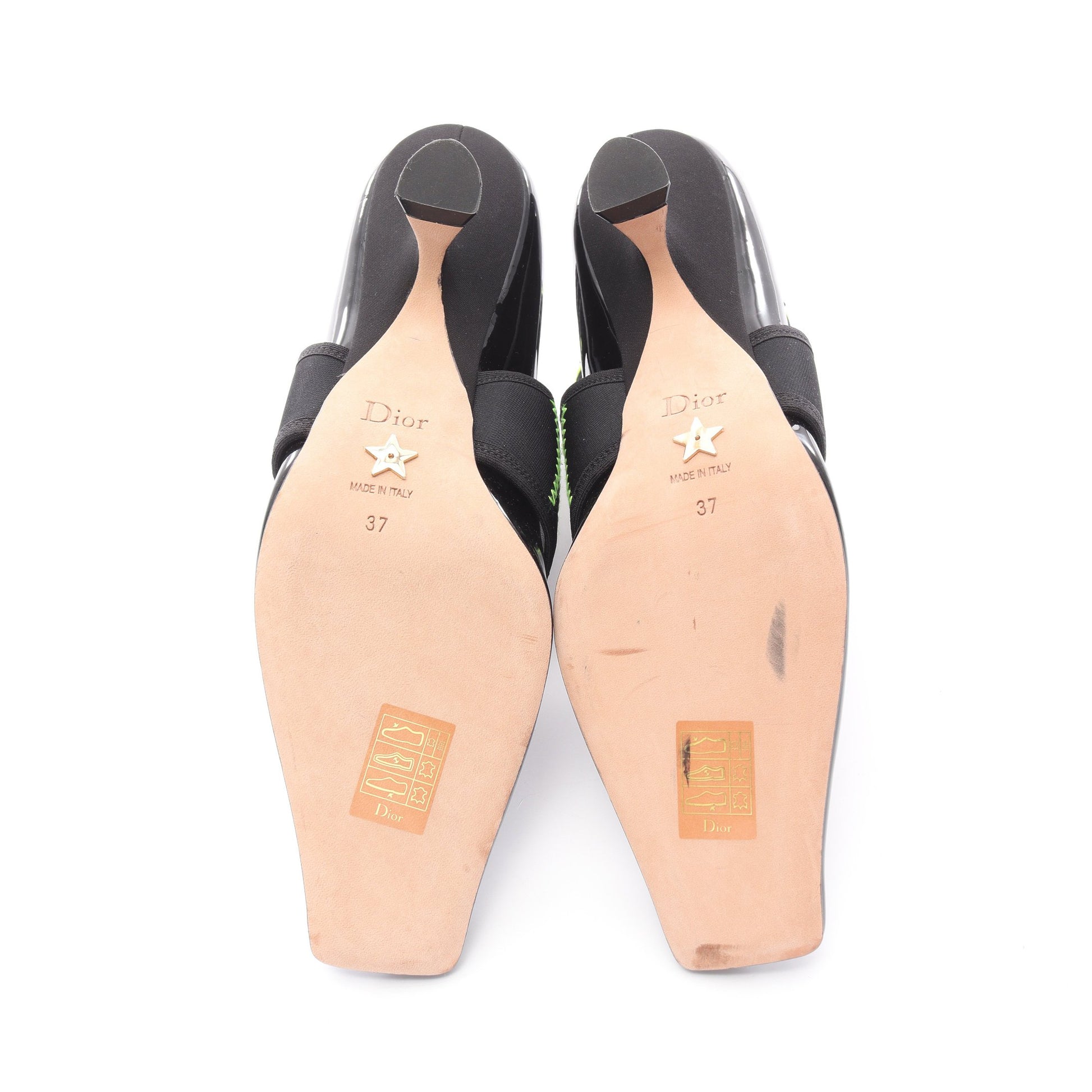 Christian Dior × Roger Vivier 62-22 パンプス エナメルレザー ファブリック ブラック イエローグリーン クリスチャンディオール シューズ Christian Dior