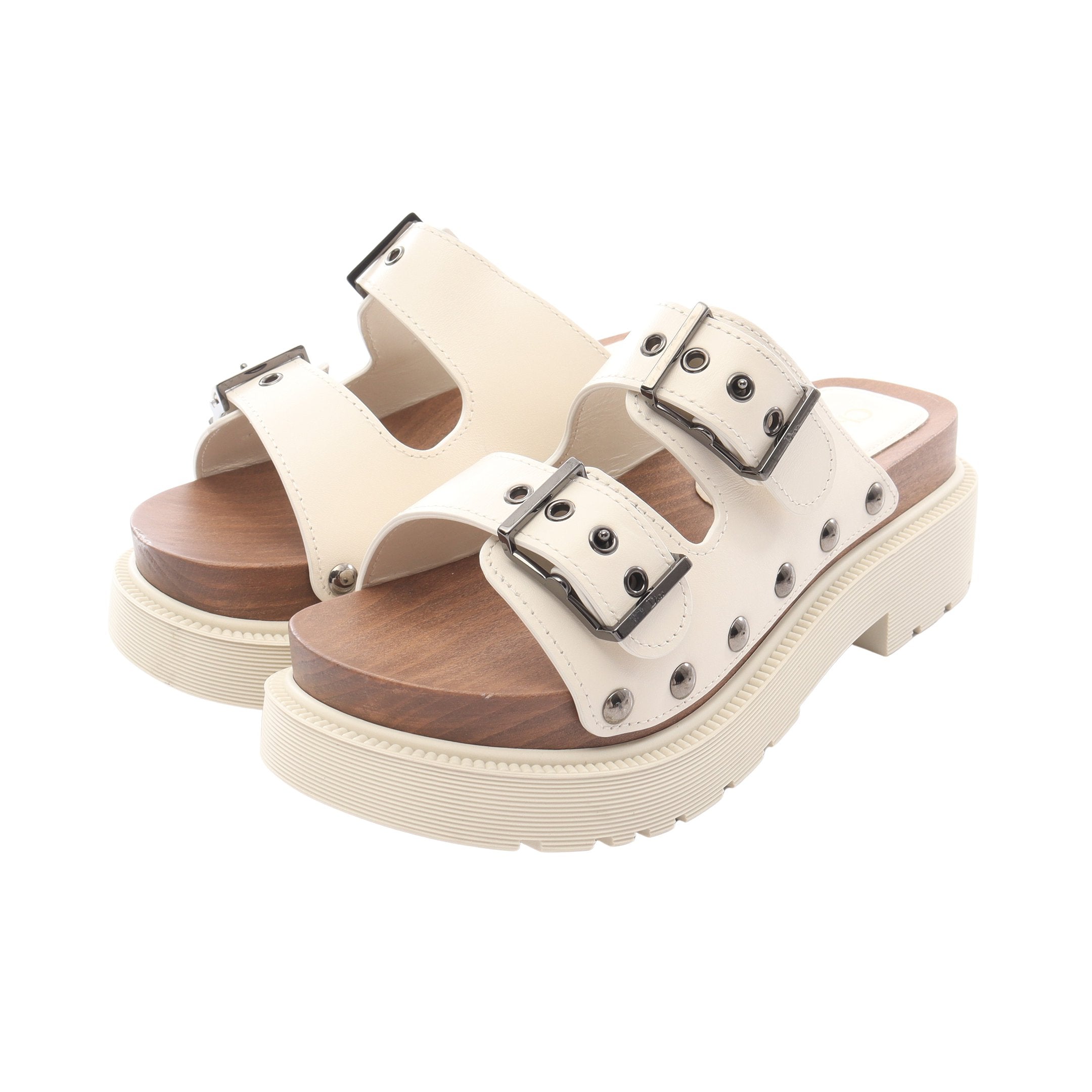 DIOR（ディオール）　サンダル　レザー DIORQUAKE サンダル レザー ホワイト ブラウン クリスチャン