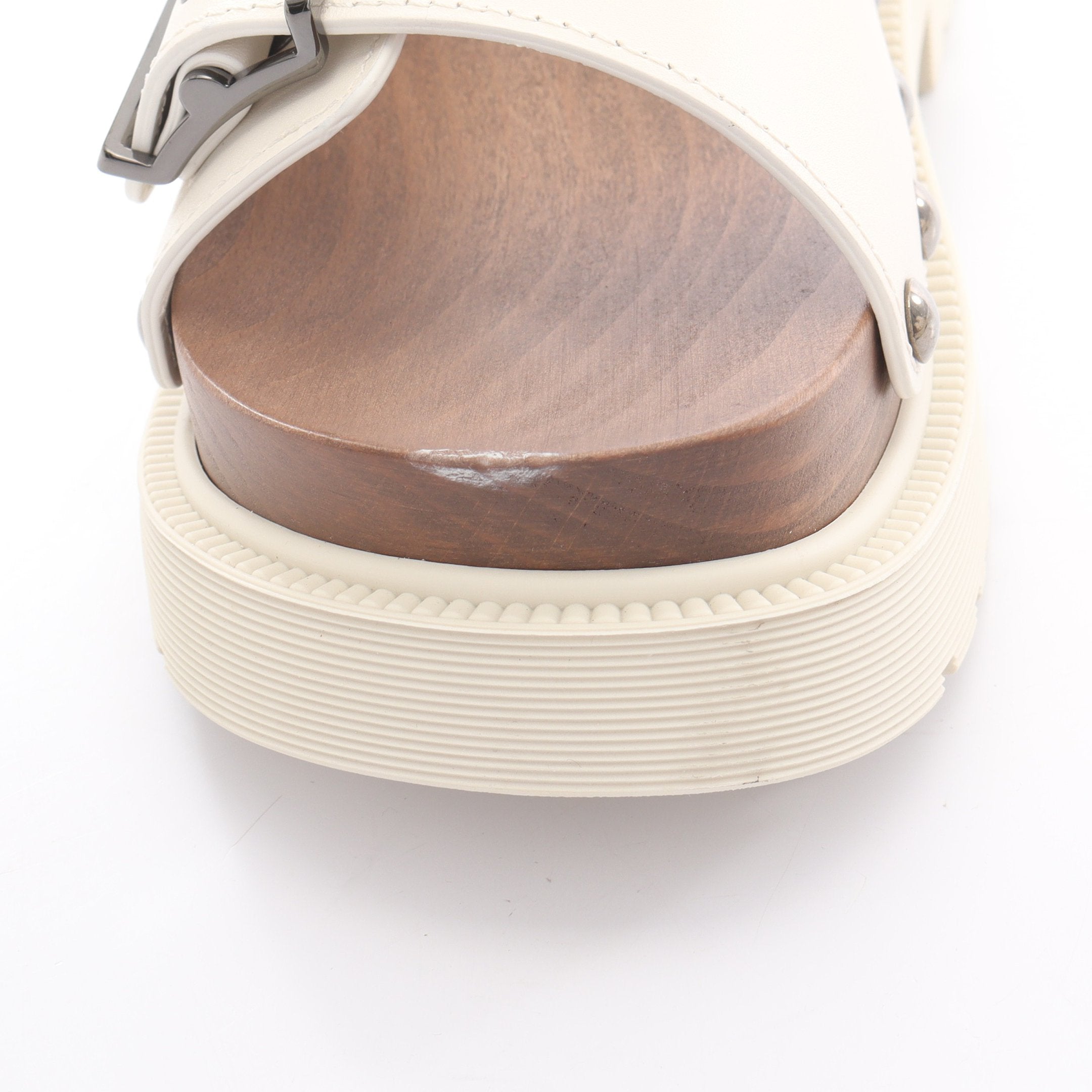 DIORQUAKE サンダル レザー ホワイト ブラウン クリスチャン