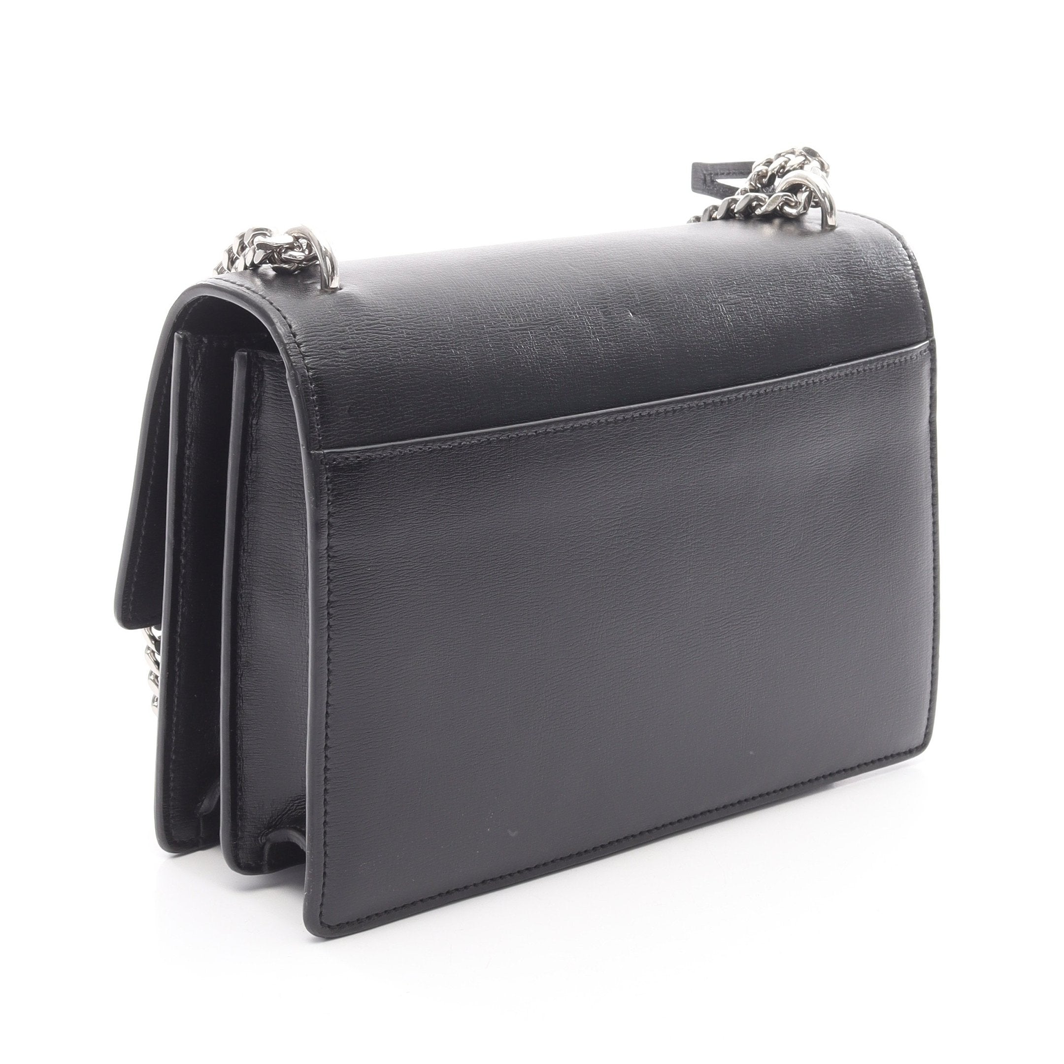 SAINT LAURENT ブラックレザーショルダーバッグ Yves Saint Laurent イブサンローラン ショルダーバッグ ブラック