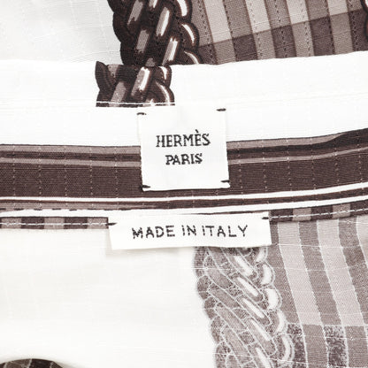 コーチングリミックス ブランカッセ カフタンドレス ワンピース シルク ホワイト グレーブラウン エルメス ワンピース HERMES