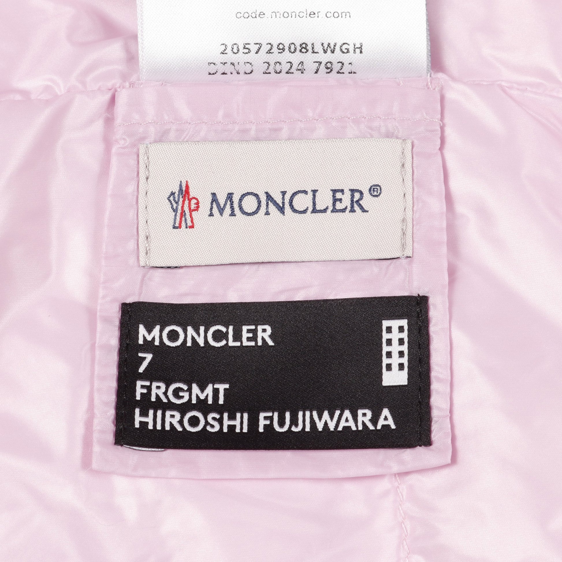 GENIUS 7 FRAGMENT HIROSHI FUJIWARA パディングシャツジャケット シャツ コットン ピンク モンクレール トップス MONCLER