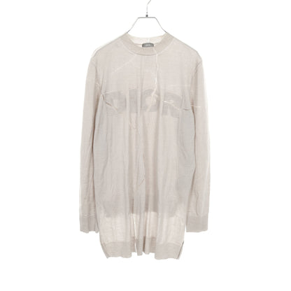 DIOR × Daniel Arsham ニット クルーネック ロゴ ウール シルク グレーベージュ ディオール トップス DIOR