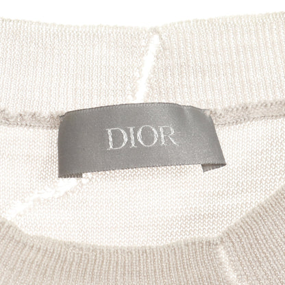 DIOR × Daniel Arsham ニット クルーネック ロゴ ウール シルク グレーベージュ ディオール トップス DIOR