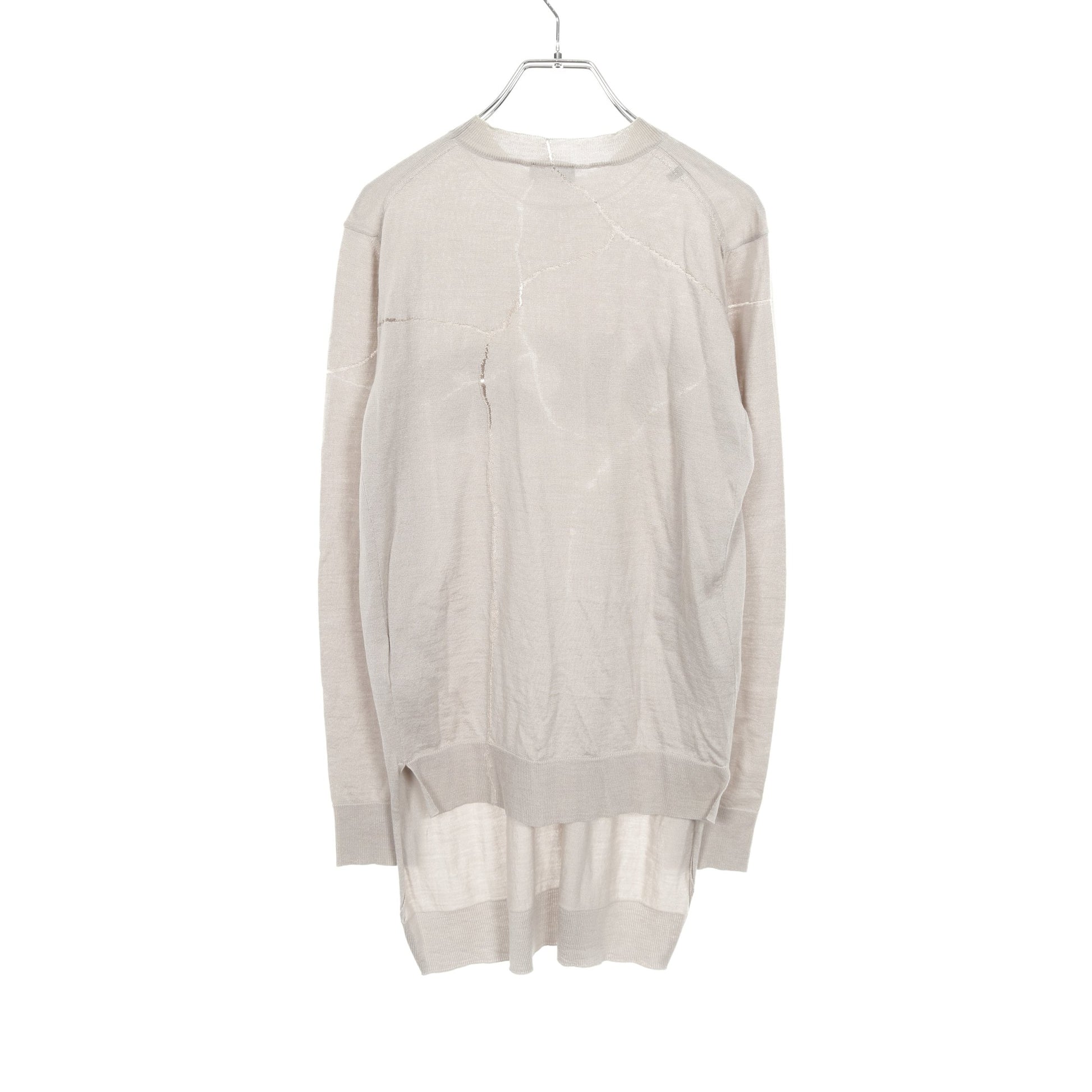DIOR × Daniel Arsham ニット クルーネック ロゴ ウール シルク グレーベージュ ディオール トップス DIOR