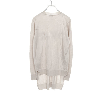 DIOR × Daniel Arsham ニット クルーネック ロゴ ウール シルク グレーベージュ ディオール トップス DIOR