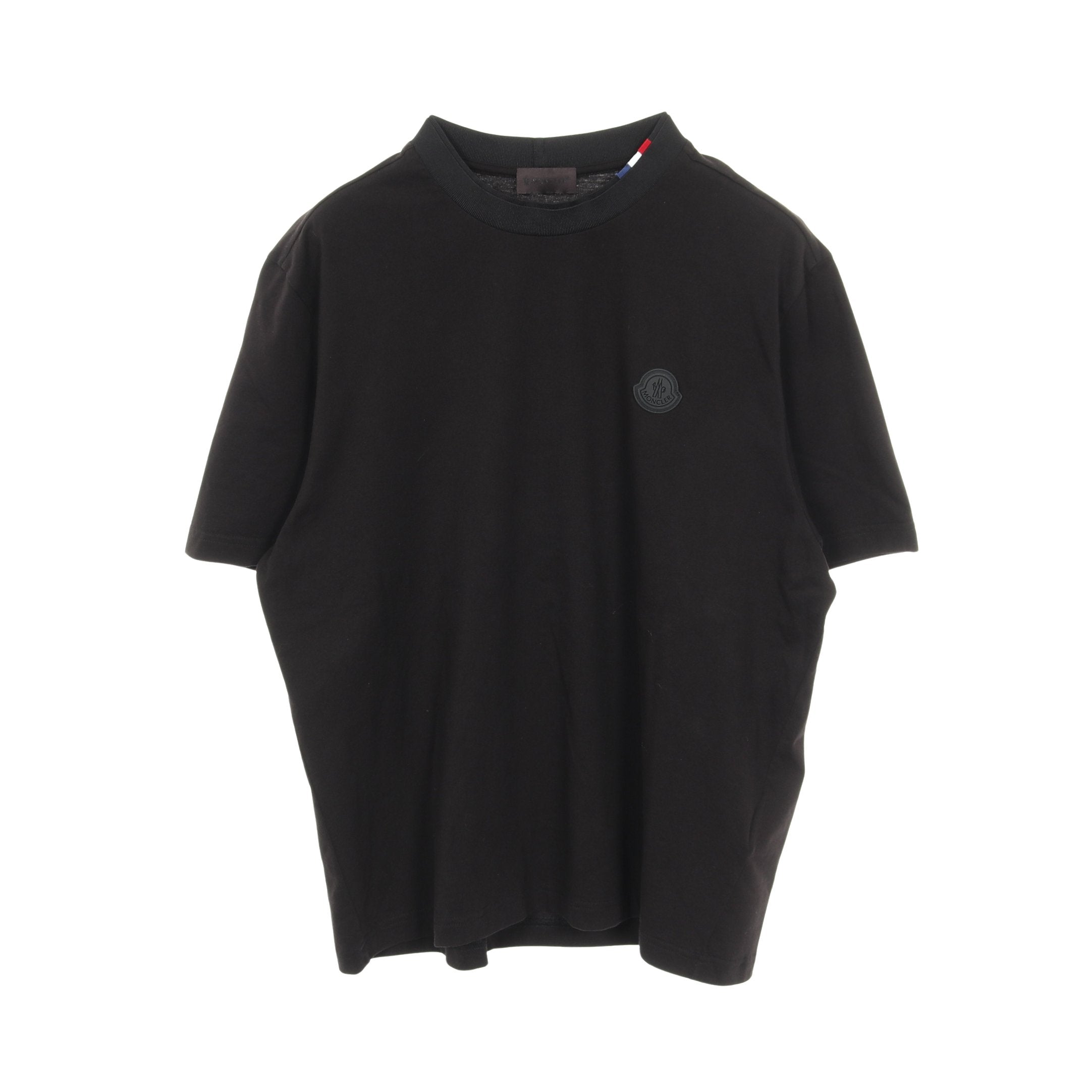 モンクレール Tシャツ ワンポイント シンプル ブラック Tシャツ クルーネック 半袖 ワンポイント コットン ブラック