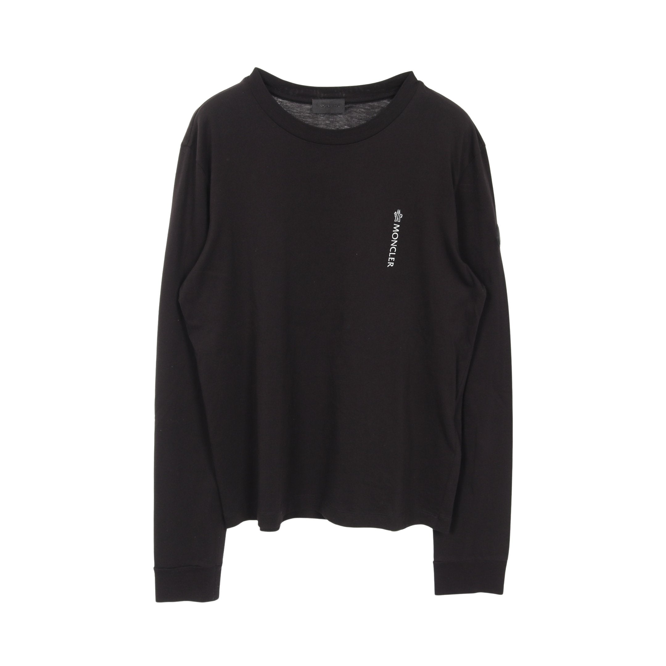 Tシャツ クルーネック 長袖 ロゴ コットン ブラック モンクレール – RECLO