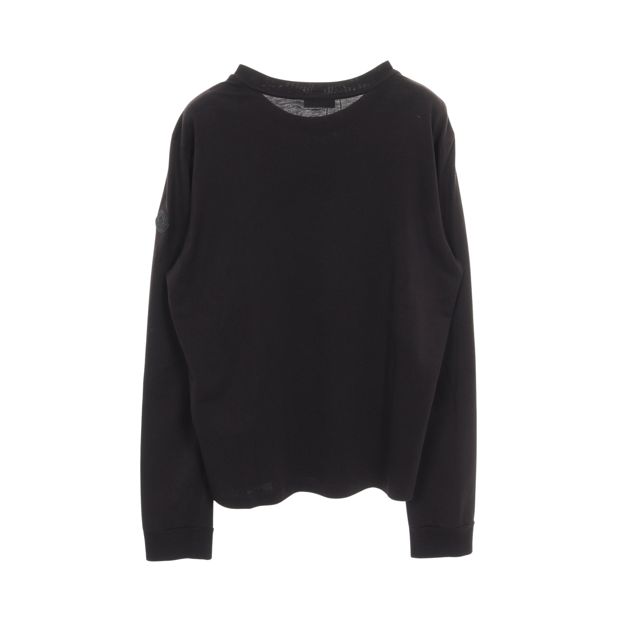 Tシャツ クルーネック 長袖 ロゴ コットン ブラック モンクレール – RECLO