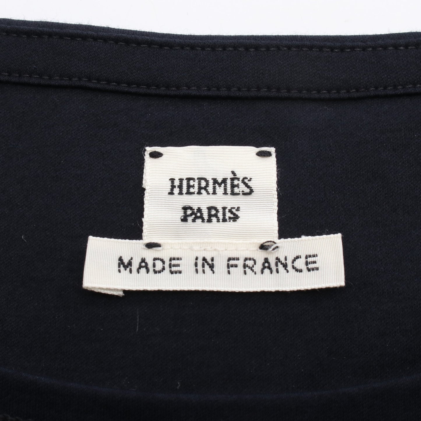 Tシャツ クルーネック 半袖 コットン ネイビー エルメス トップス HERMES