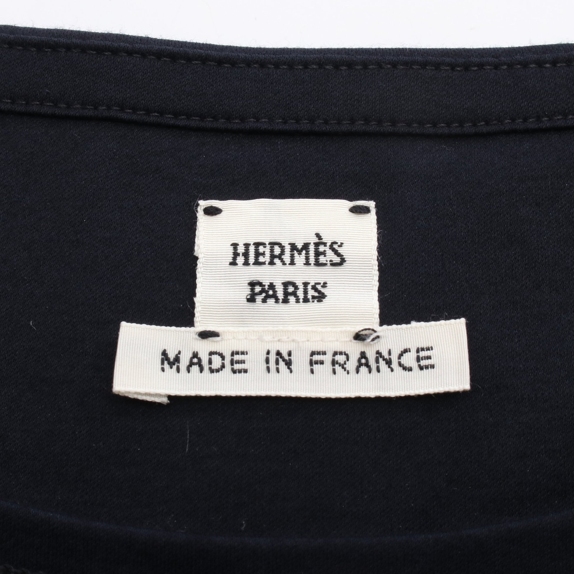 Tシャツ クルーネック 半袖 コットン ネイビー エルメス トップス HERMES