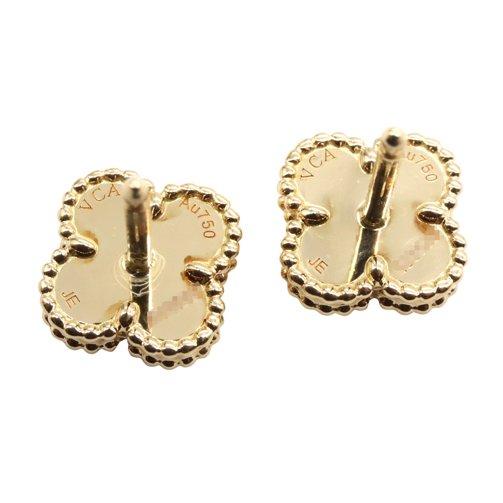 スウィートアルハンブラ ピアス オニキス ピアス K18（イエロー