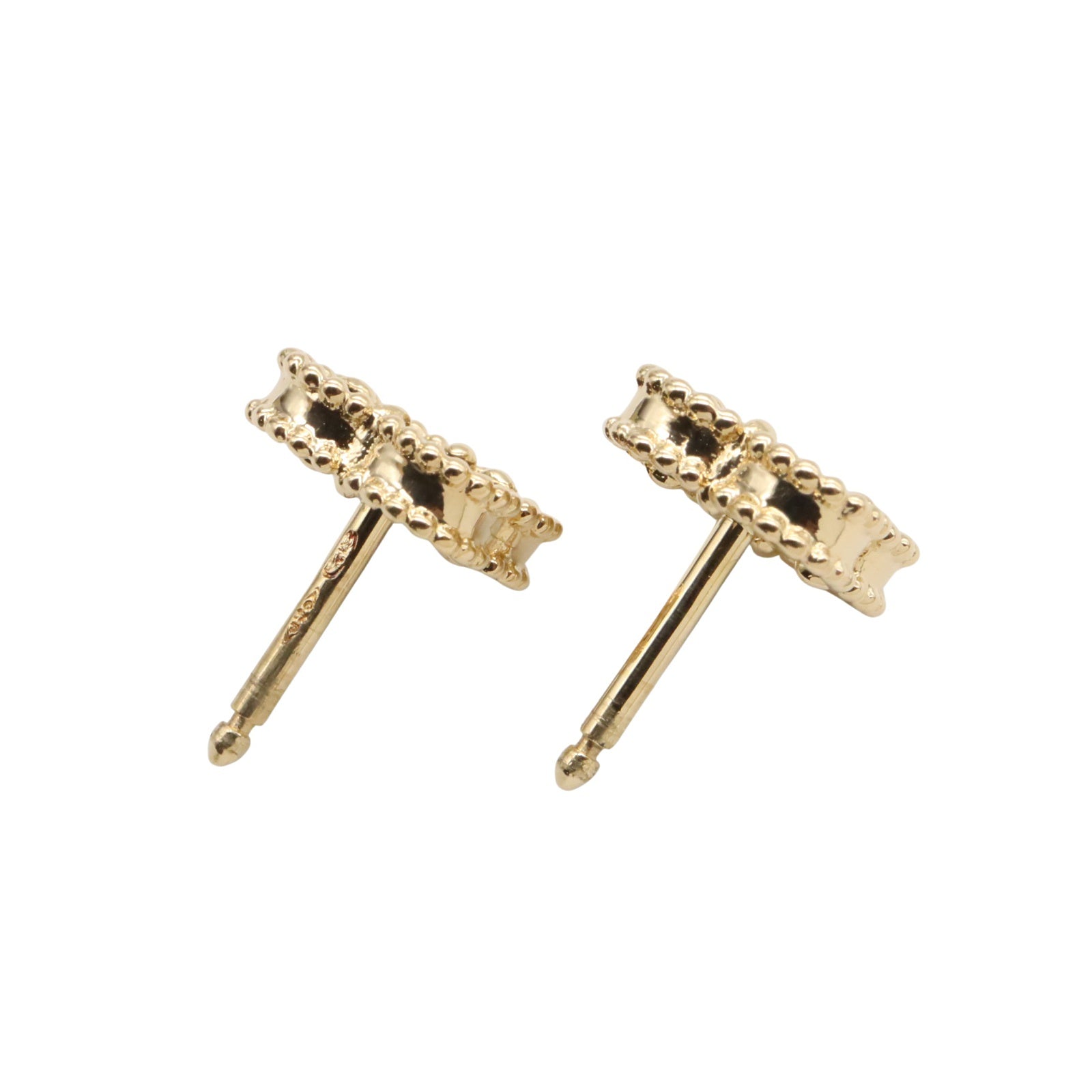 スウィートアルハンブラ ピアス オニキス ピアス K18（イエロー