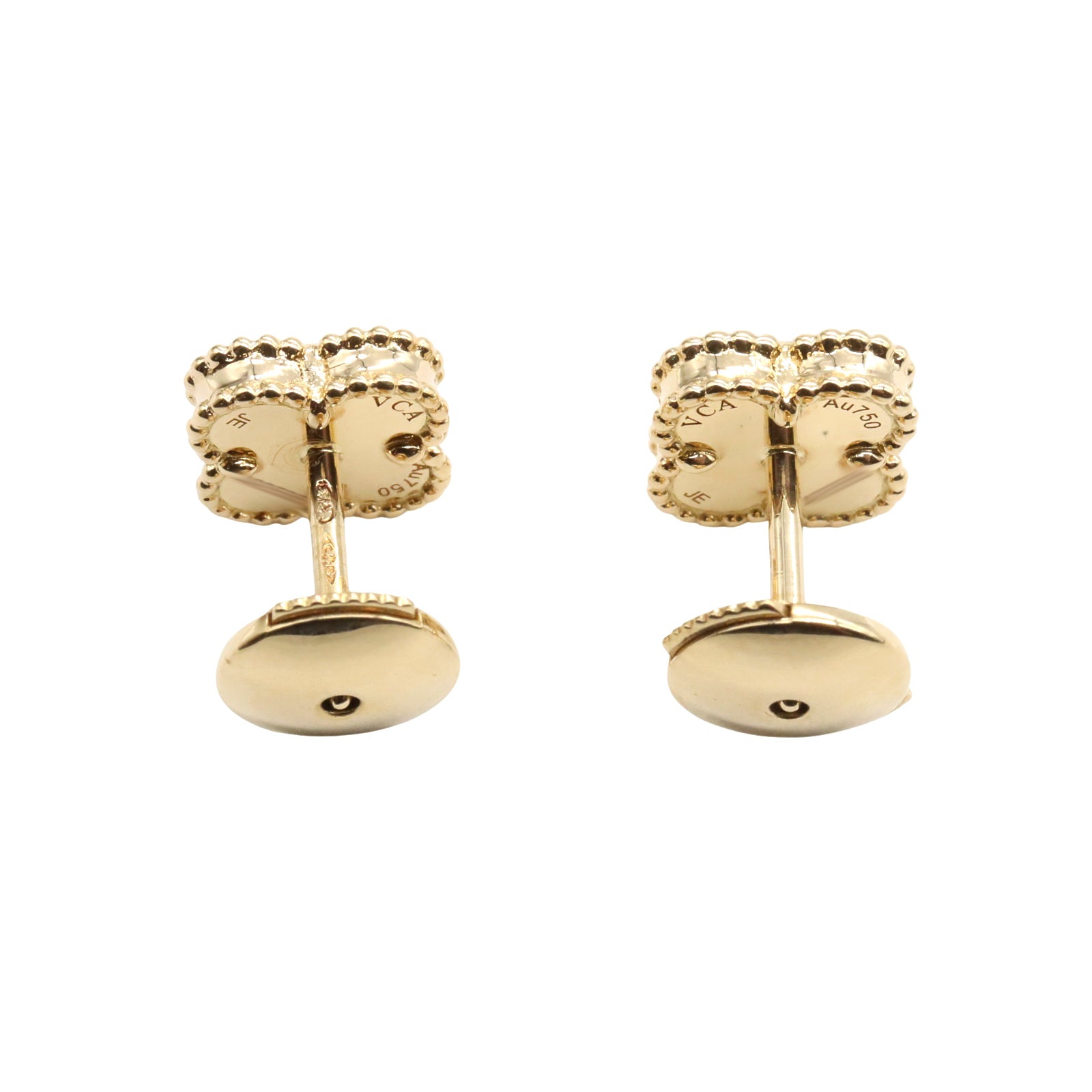 スウィートアルハンブラ ピアス オニキス ピアス K18（イエロー