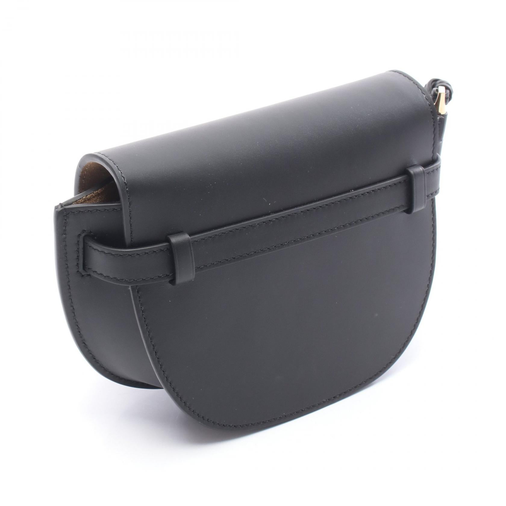 ゲート デュアルバッグ ミニ ショルダーバッグ レザー ブラック ロエベ