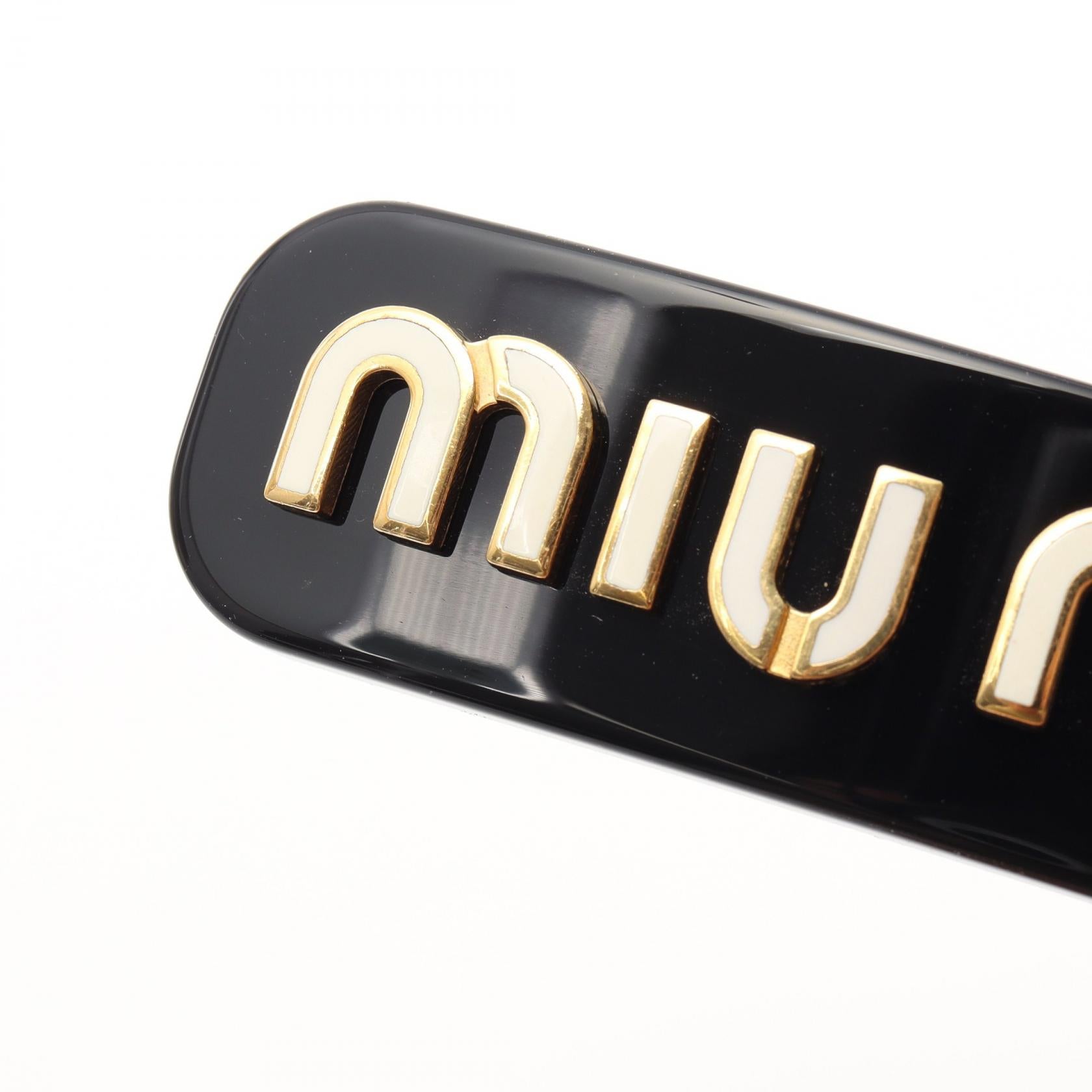 大幅値下げ【MIU MIU】ミュウミュウバレッタGP×フェイクパールゴールド バレッタ GP（ゴールドメッキ） ブラック ホワイト ゴールド ミュウ