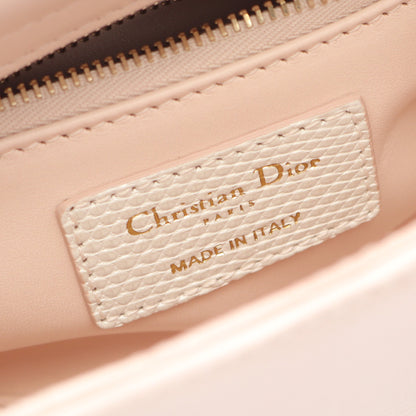 レディディオール ミニ ハンドバッグ リザード ライトピンク ホワイト 2WAY クリスチャンディオール バッグ Christian Dior