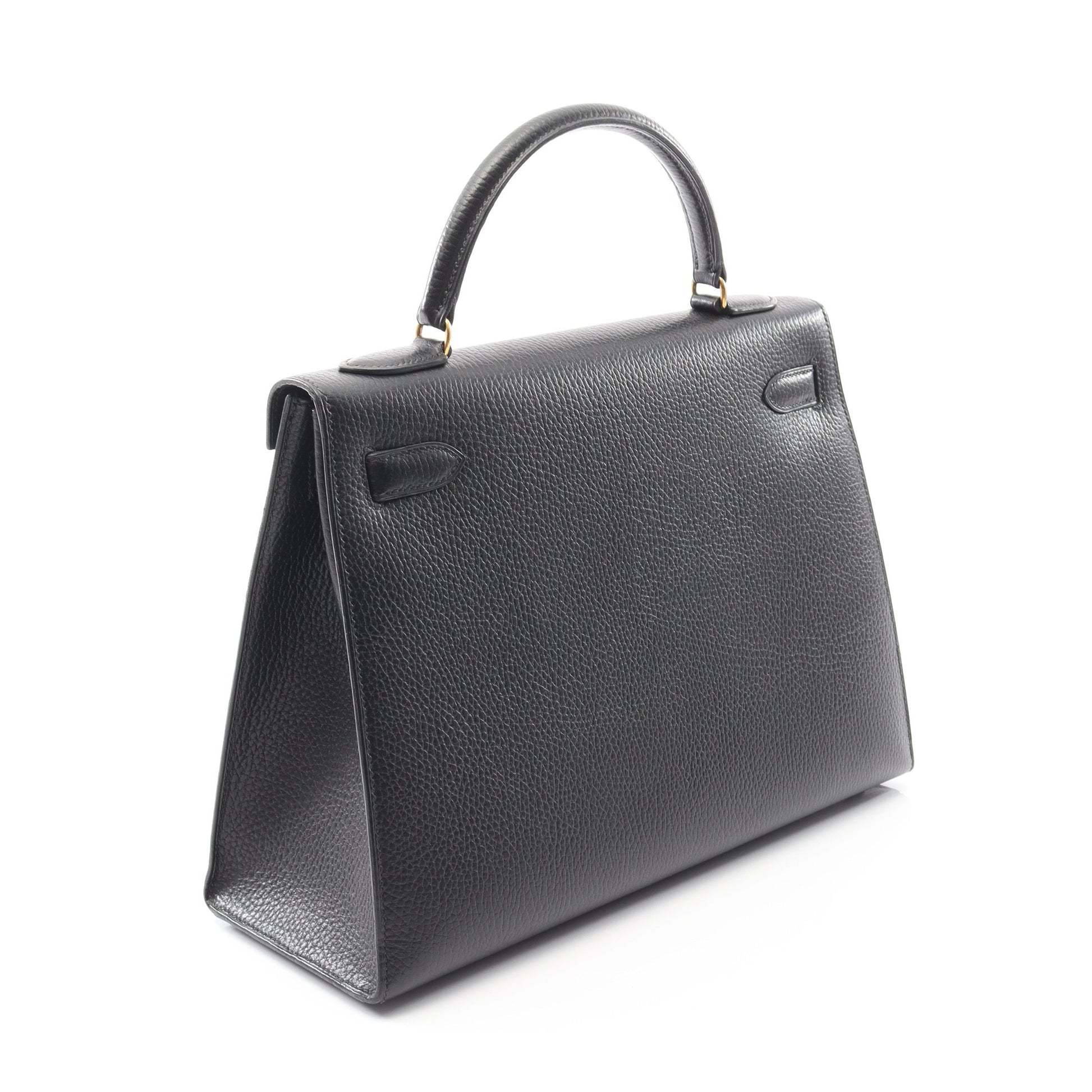 ケリー32 ハンドバッグ アルデンヌ ブラック ゴールド金具 外縫い 2WAY ○U刻印 エルメス バッグ HERMES