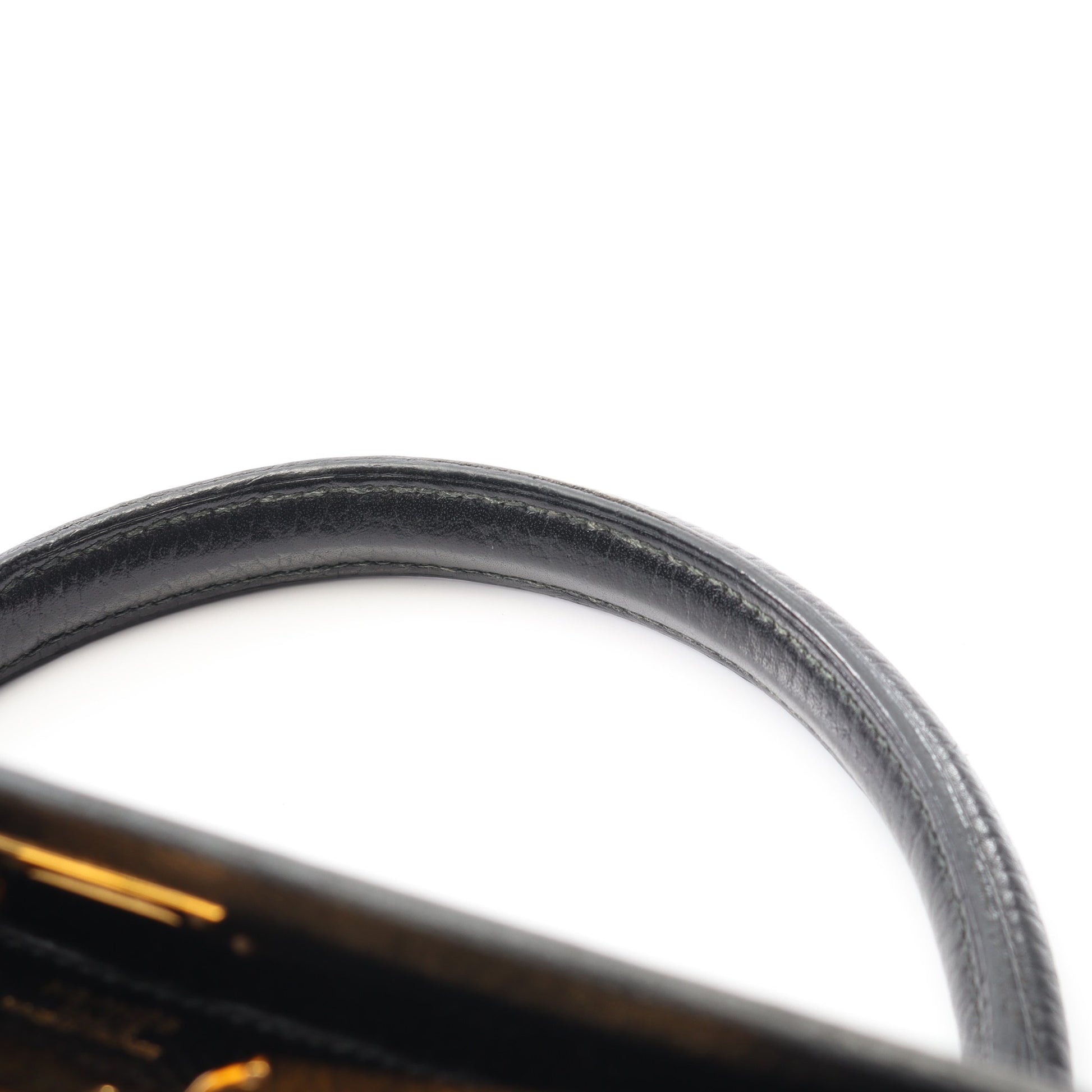 ケリー32 ハンドバッグ アルデンヌ ブラック ゴールド金具 外縫い 2WAY ○U刻印 エルメス バッグ HERMES
