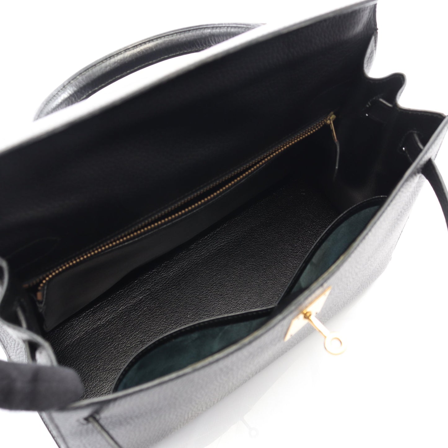 ケリー32 ハンドバッグ アルデンヌ ブラック ゴールド金具 外縫い 2WAY ○U刻印 エルメス バッグ HERMES