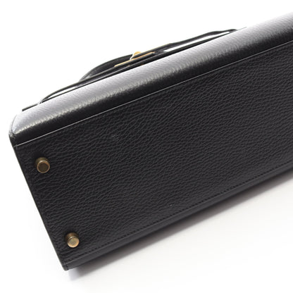 ケリー32 ハンドバッグ アルデンヌ ブラック ゴールド金具 外縫い 2WAY ○U刻印 エルメス バッグ HERMES