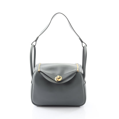 リンディ26 ヴェールアマンド ショルダーバッグ エバーカラー グレーグリーン ゴールド金具 K刻印 エルメス バッグ HERMES
