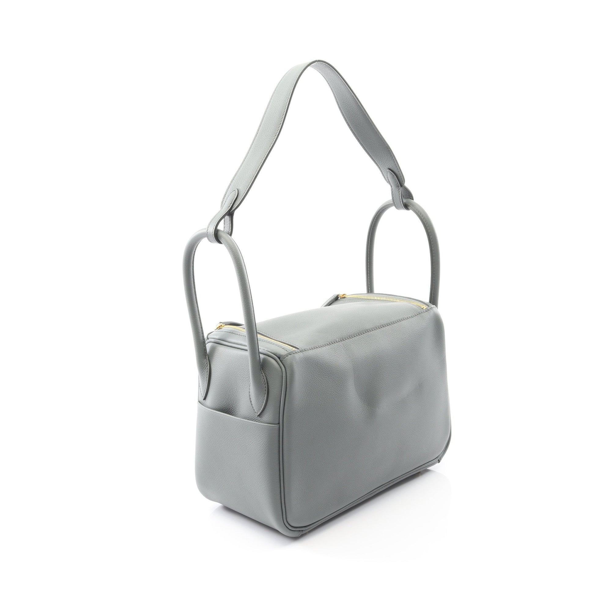 リンディ26 ヴェールアマンド ショルダーバッグ エバーカラー グレーグリーン ゴールド金具 K刻印 エルメス バッグ HERMES