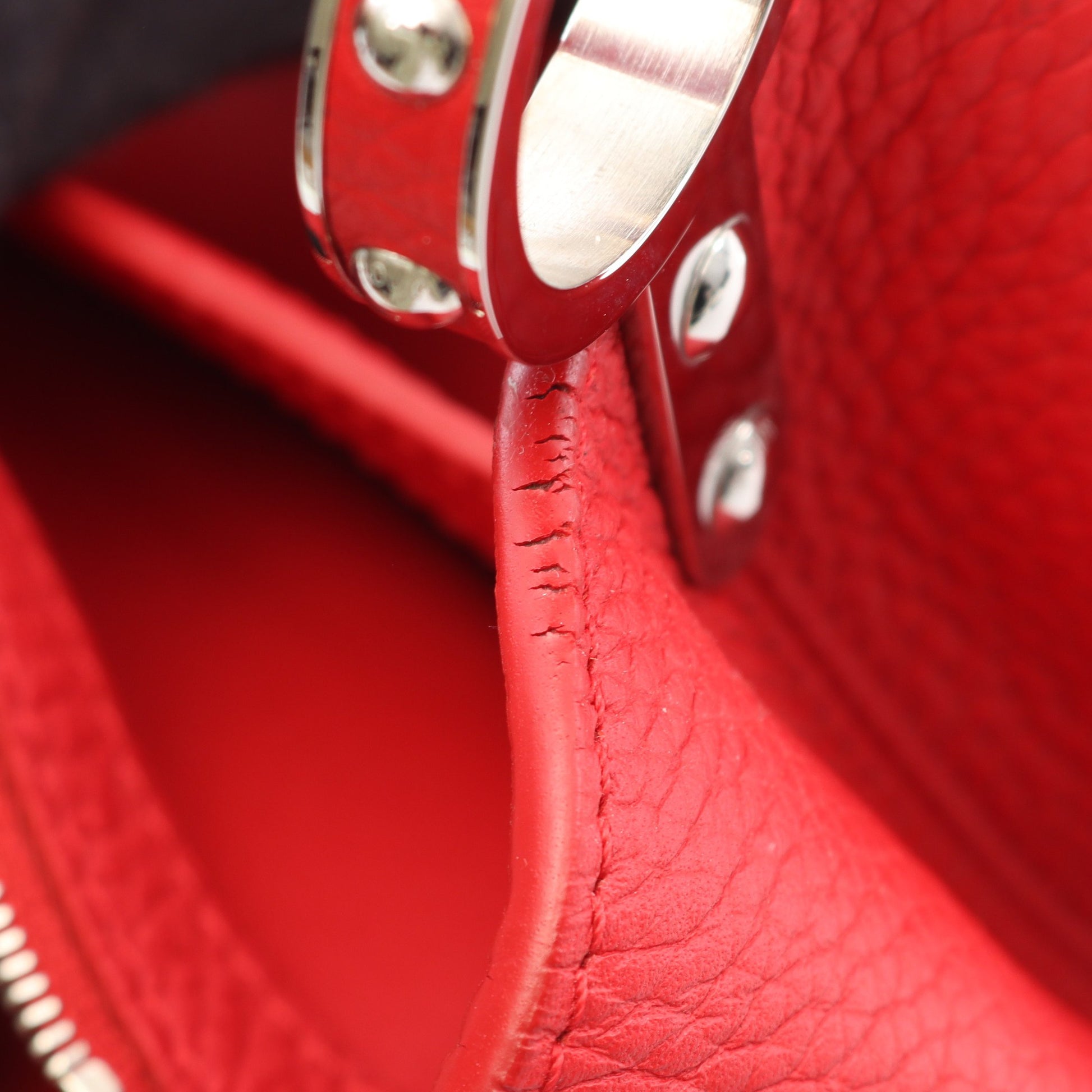 カプシーヌPM パルナセア ルビー ハンドバッグ レザー レッド 2WAY ルイヴィトン バッグ LOUIS VUITTON