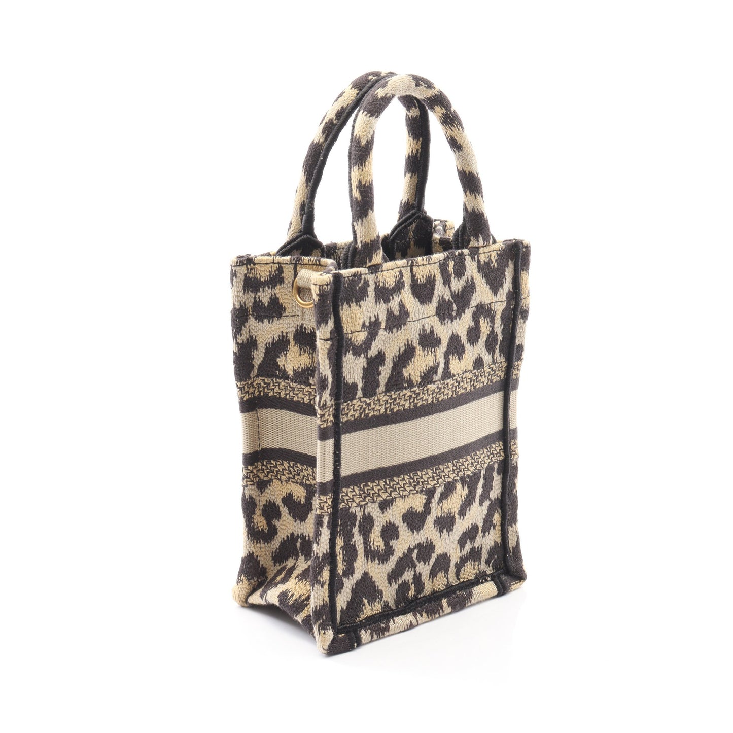 BOOK TOTE ブックトート ミニ フォンバッグ ハンドバッグ レオパード キャンバス ベージュ ブラック クリスチャンディオール バッグ Christian Dior