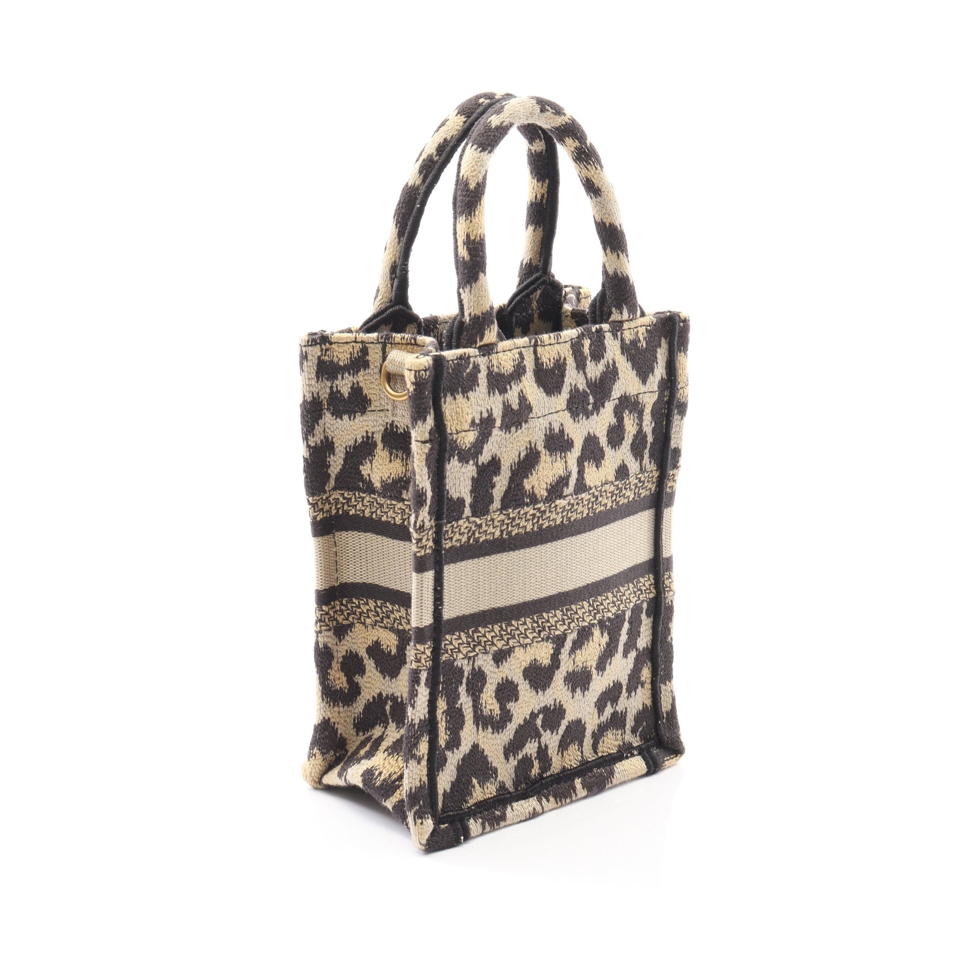 BOOK TOTE ブックトート ミニ フォンバッグ ハンドバッグ レオパード キャンバス ベージュ ブラック クリスチャンディオール バッグ Christian Dior
