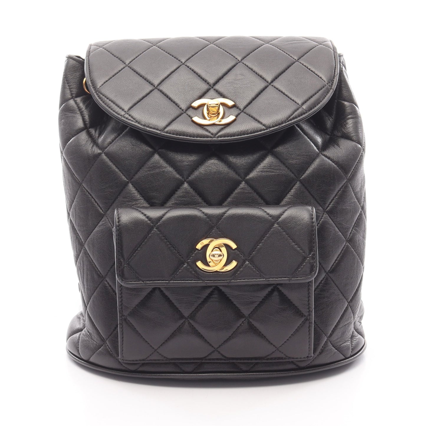 マトラッセ バックパック リュックサック ラムスキン ブラック ゴールド金具 シャネル バッグ CHANEL