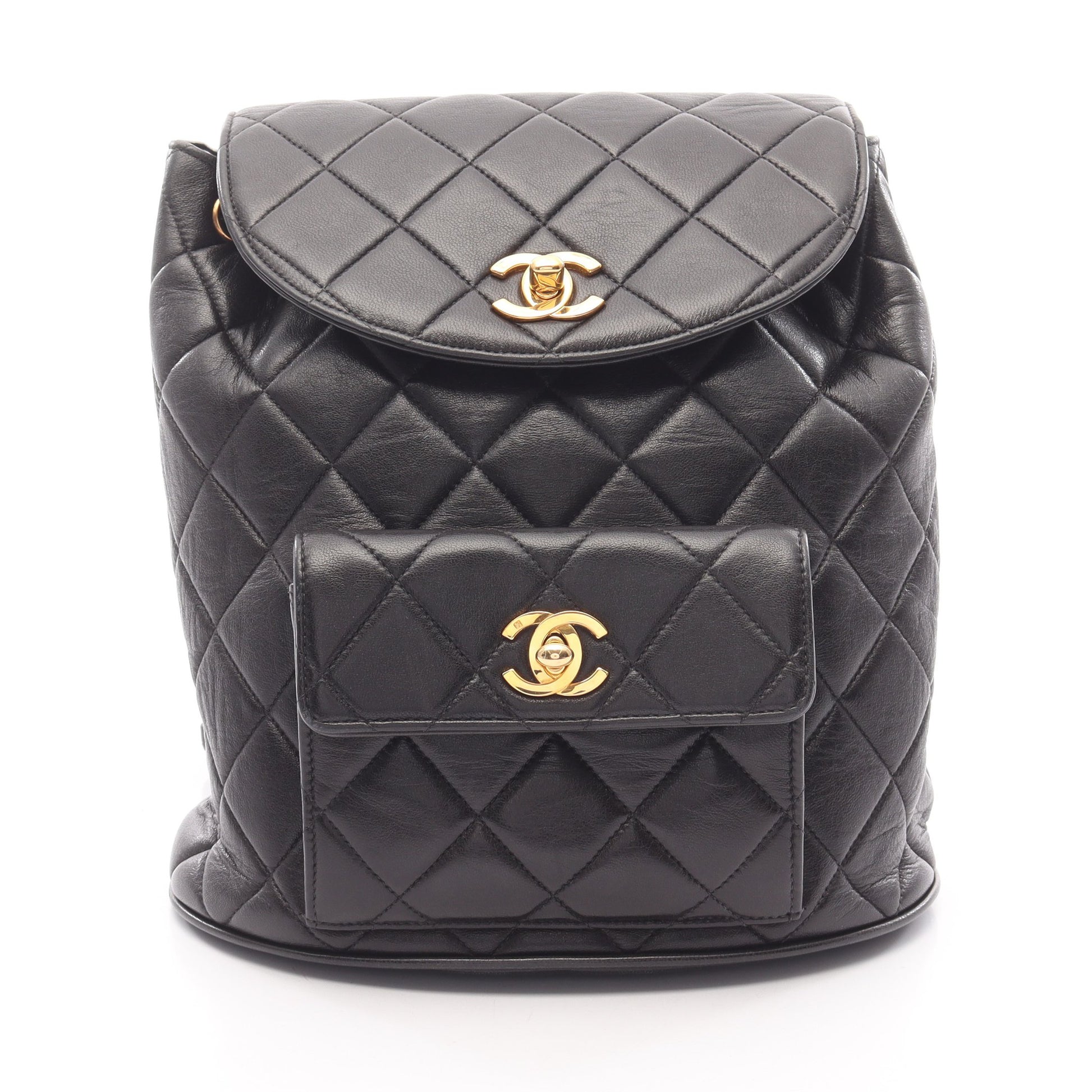 マトラッセ バックパック リュックサック ラムスキン ブラック ゴールド金具 シャネル バッグ CHANEL