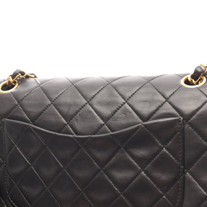 マトラッセ Wフラップ Wチェーンショルダーバッグ ラムスキン ブラック ゴールド金具 シャネル バッグ CHANEL