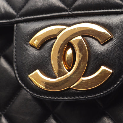 デカマトラッセ30 シングルフラップ Wチェーンショルダーバッグ ラムスキン ブラック ゴールド金具 シャネル バッグ CHANEL