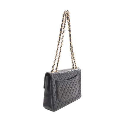 デカマトラッセ30 シングルフラップ Wチェーンショルダーバッグ ラムスキン ブラック ゴールド金具 シャネル バッグ CHANEL