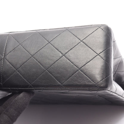 デカマトラッセ30 シングルフラップ Wチェーンショルダーバッグ ラムスキン ブラック ゴールド金具 シャネル バッグ CHANEL