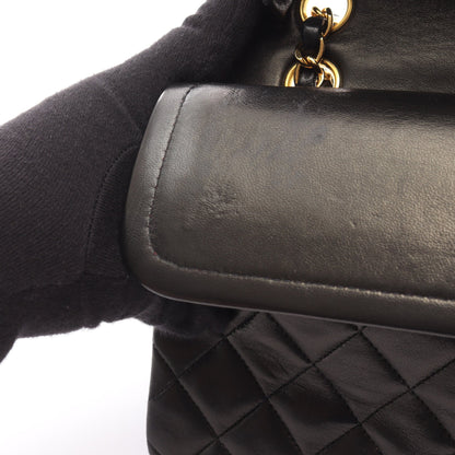 マトラッセ Wフラップ Wチェーンショルダーバッグ ラムスキン ブラック ゴールド金具 シャネル バッグ CHANEL