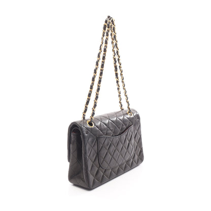 マトラッセ Wフラップ Wチェーンショルダーバッグ ラムスキン ブラック ゴールド金具 シャネル バッグ CHANEL