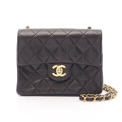 ミニマトラッセ チェーンショルダーバッグ ラムスキン ブラック ゴールド金具 シャネル バッグ CHANEL