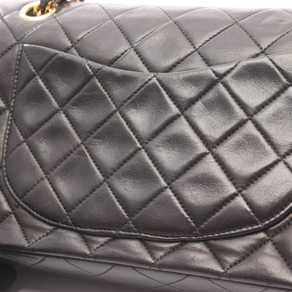 マトラッセ Wフラップ Wチェーンショルダーバッグ ラムスキン ブラック ゴールド金具 シャネル バッグ CHANEL