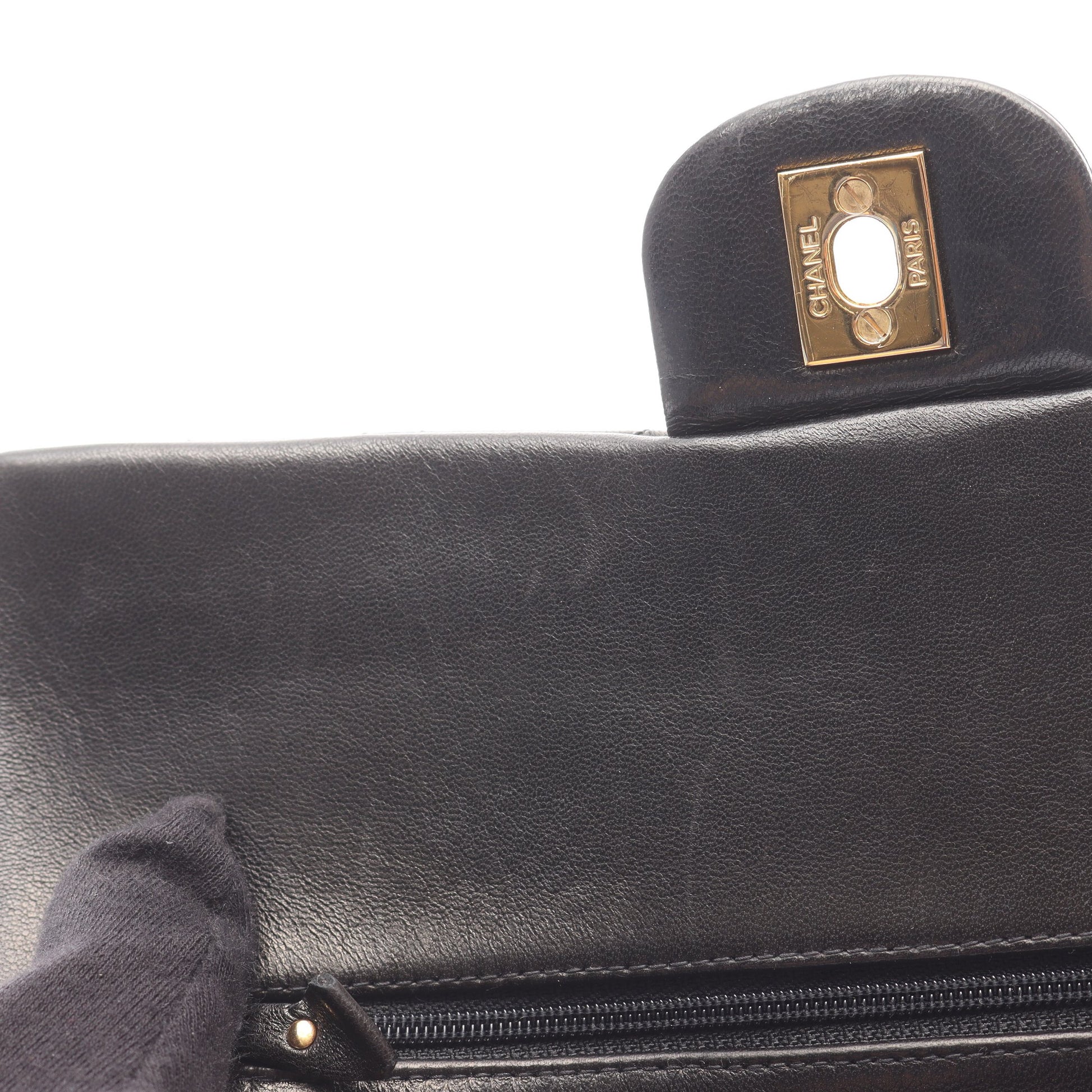 マトラッセ Wフラップ Wチェーンショルダーバッグ ラムスキン ブラック ゴールド金具 シャネル バッグ CHANEL