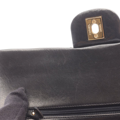 マトラッセ Wフラップ Wチェーンショルダーバッグ ラムスキン ブラック ゴールド金具 シャネル バッグ CHANEL