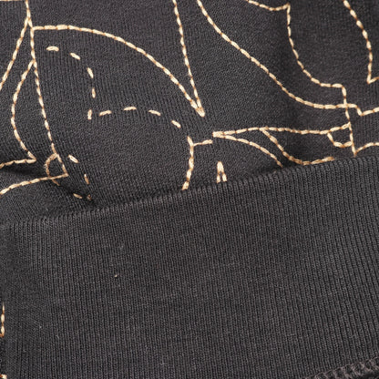 ミュージックライン エンブロイダード スウェットシャツ コットン ブラック ベージュ ルイヴィトン トップス LOUIS VUITTON