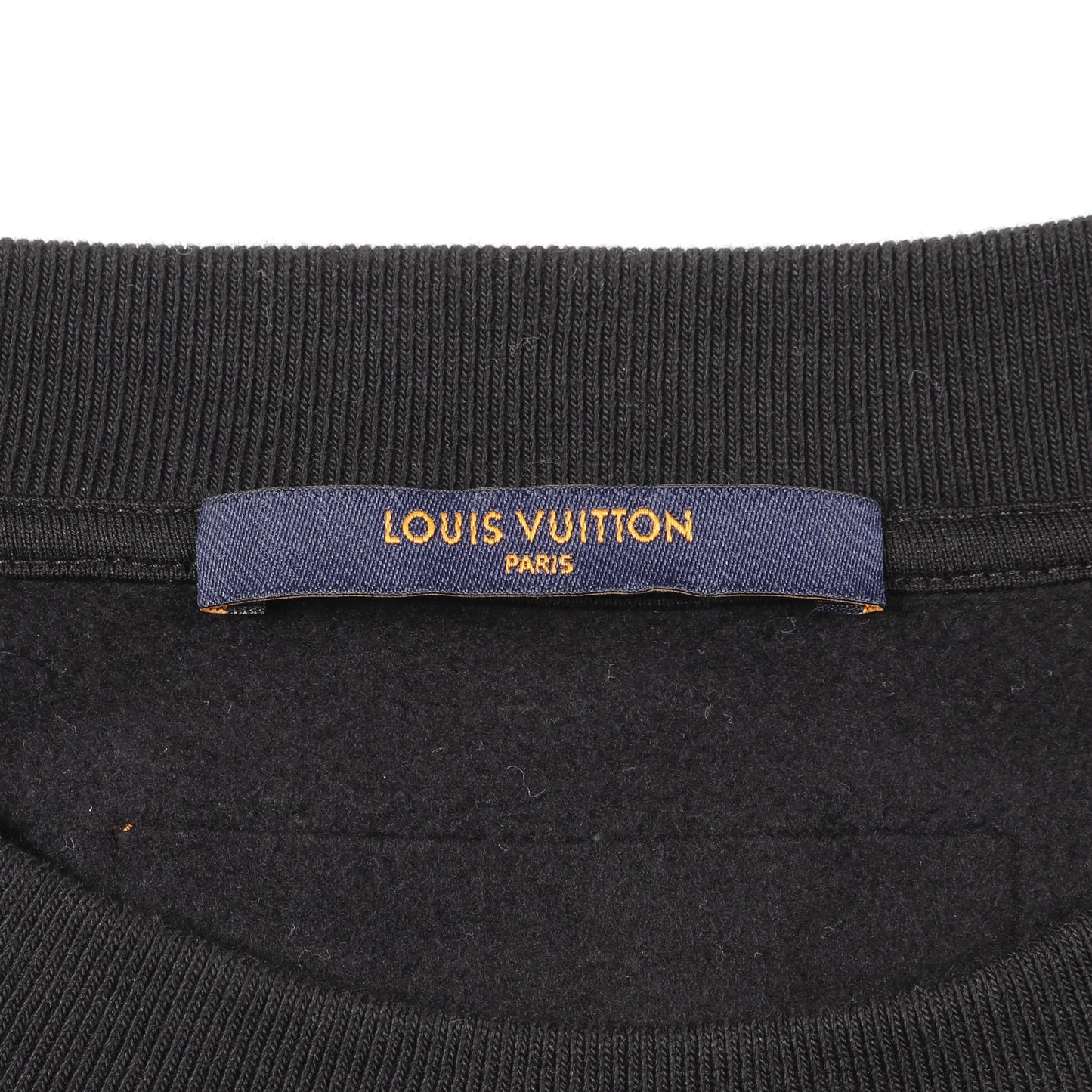 ミュージックライン エンブロイダード スウェットシャツ コットン ブラック ベージュ ルイヴィトン トップス LOUIS VUITTON