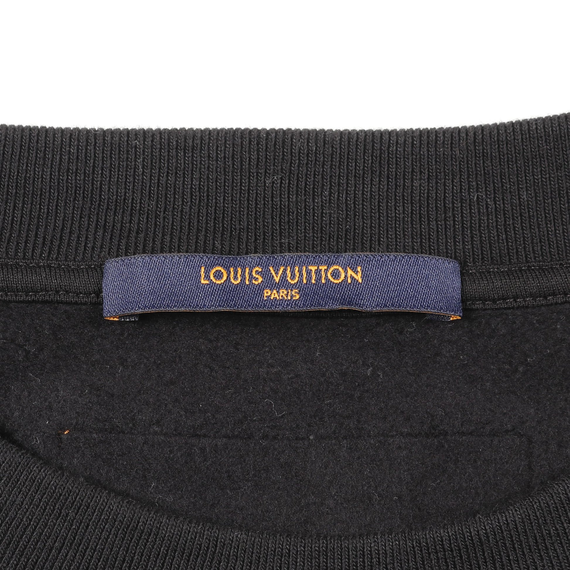 ミュージックライン エンブロイダード スウェットシャツ コットン ブラック ベージュ ルイヴィトン トップス LOUIS VUITTON