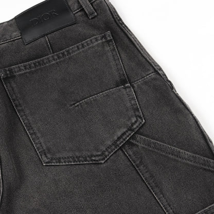 カーペンターデニムパンツ デニムパンツ コットン ダークグレー ボタンフライ ディオール ボトムス DIOR