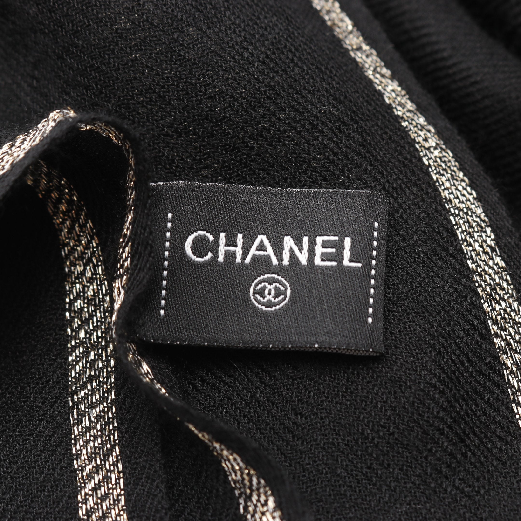 ココマーク ストール ショール カシミヤ ブラック ゴールド シャネル