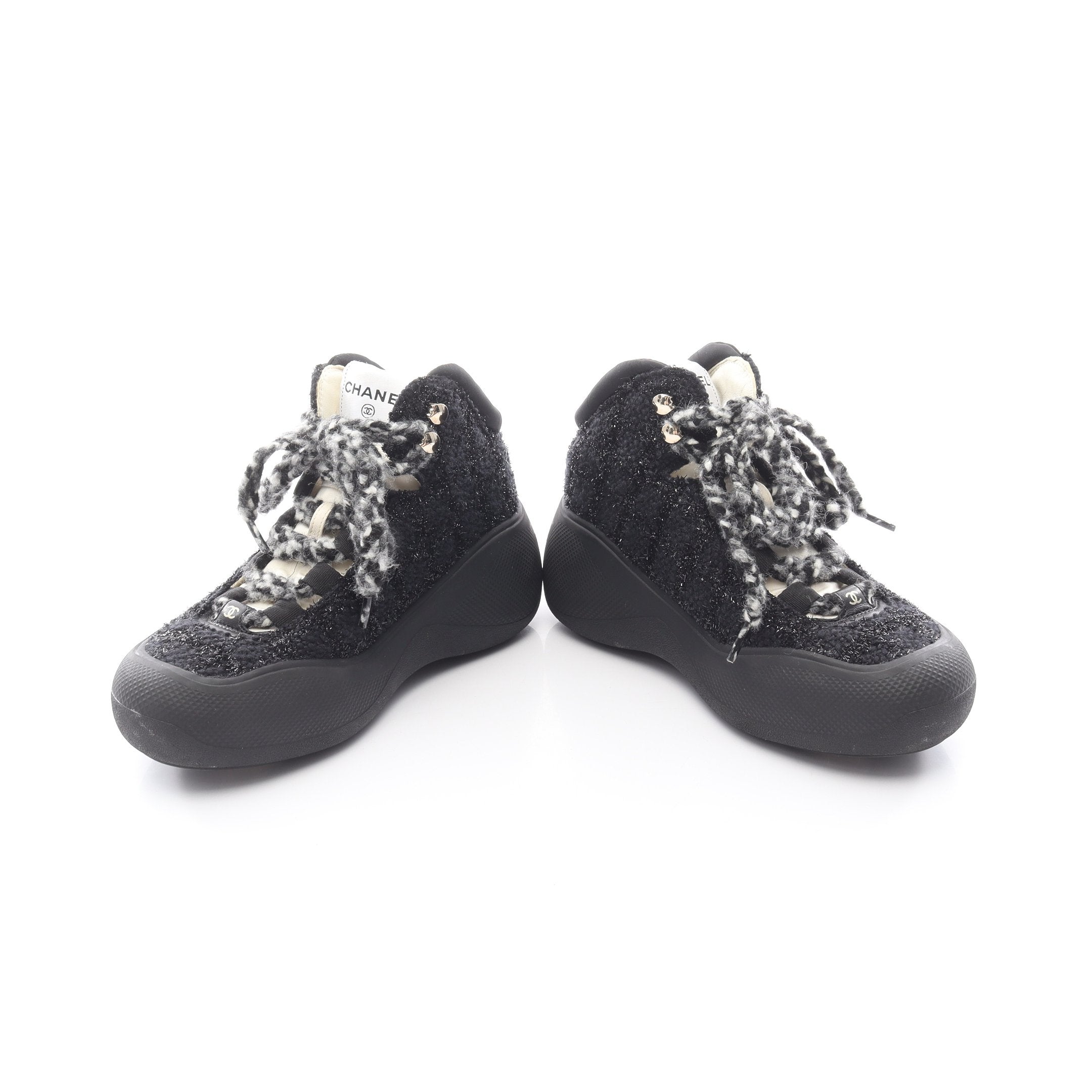 シャネル ツイード ハイカットシューズ スニーカー ココマークCHANEL