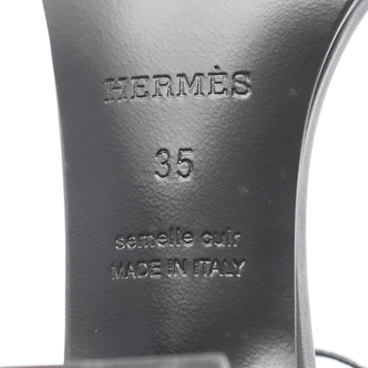 マネージュ ケリーベルト サンダル レザー ブラック シルバー エルメス シューズ HERMES